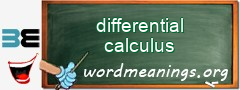 WordMeaning blackboard for differential calculus